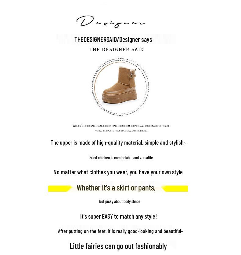 Petite Women's 2025 Thick-Soled Snow Boots, Height-Boosting, Velvet-Lined, Cold-Proof, Casual Warm Short Boots.