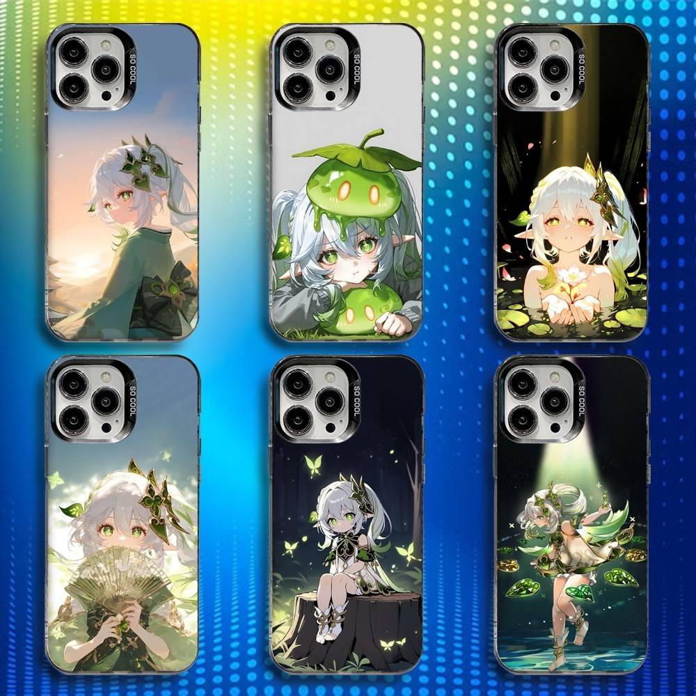 G-Genshin Impact N-Nahida Phone Case For iPhone 16,15,14,13,12,11,Mini,Pro,SE,MAX White Matte Shockproof Cover
