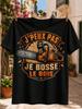 I Cat M Working the Wood French QuoteOrange Chainsaw Timber Slice and Rustic Banner Rustic Unisex All T-Shirt