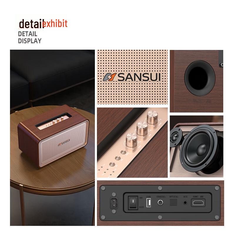 SANSUI Hi-Fi Wireless Bluetooth Speaker CN Plug (adapter Included)