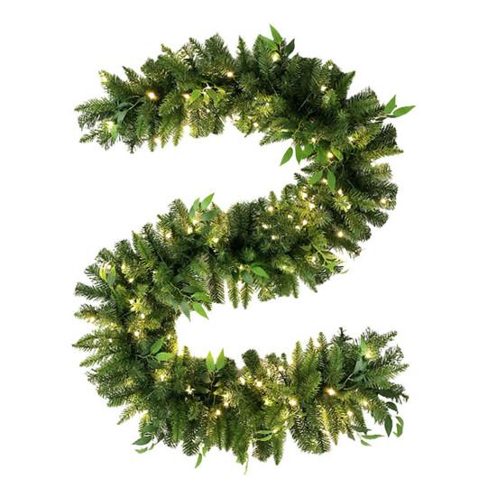 Guirlande de cèdre de Noël de 9 pieds Guirlande de cèdre artificielle réaliste Guirlande d'aiguilles de pin artificielles pliables