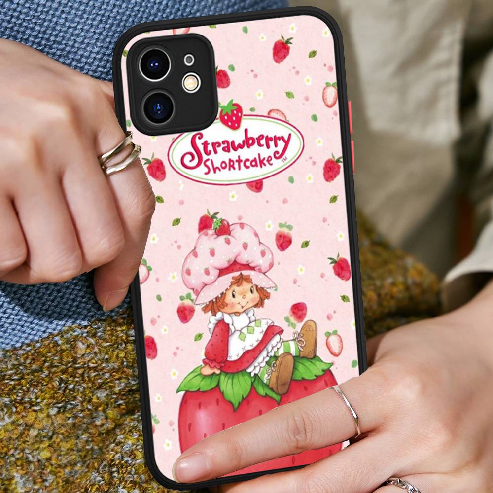 S-Erdbeerkuchen-Mädchen Für IPhone 16 Pro Max 15 14 13 12 11 XS MAX X Plus Bonbonfarbe Mattes TPU Handyhülle