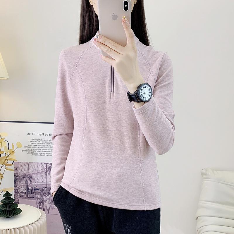 Women's Quick-Dry Fleece Stand Collar Long-Sleeve Pullover Hoodie