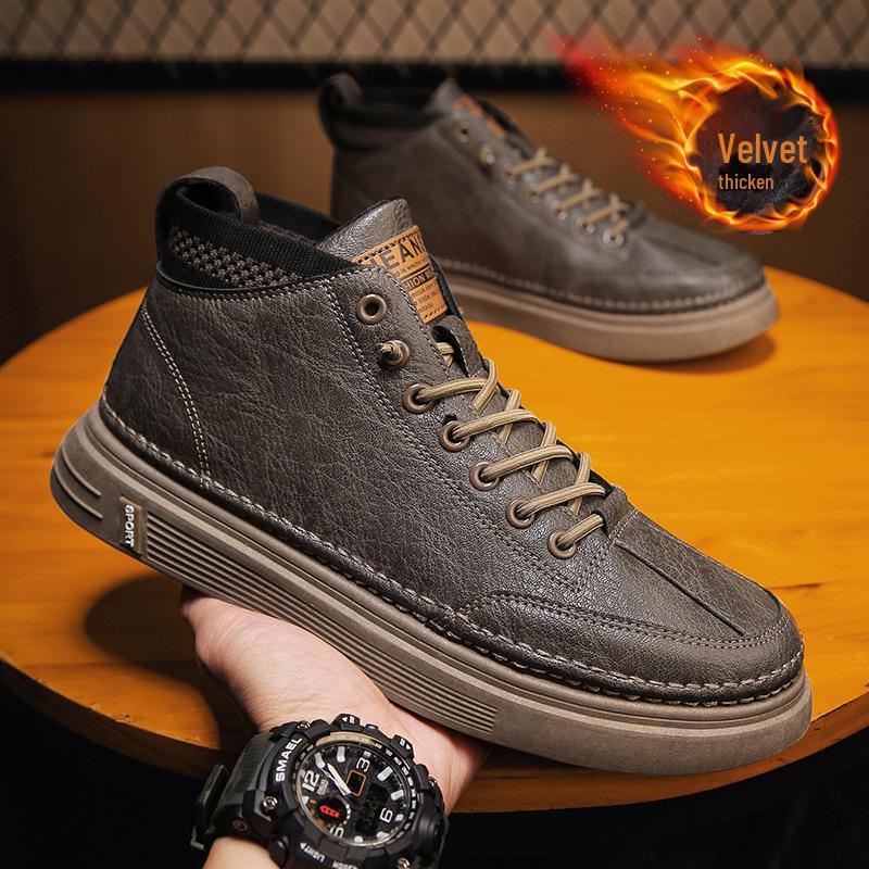 Men's Winter Non-Slip Leather Shoes: Casual, Sports, Work, Formal & Chef Styles In Black