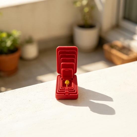 3D-printade lådor inuti lådor Irriterande presentlåda med mini långfinger-skämt 6-lagers Matrjosjka presentlådor Rolig skämt