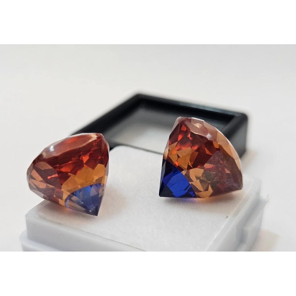 45+ Ct Pitambari Sapphire For Earring Cushion Cut Fabulous Certified Gemstone