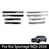Per Kia Sportage NQ5 2026 Protezione Copri Soglia Interna Portiera in Acciaio Inossidabile Nero Pedale di Benvenuto Rivestimento Soglia Porta Accessori