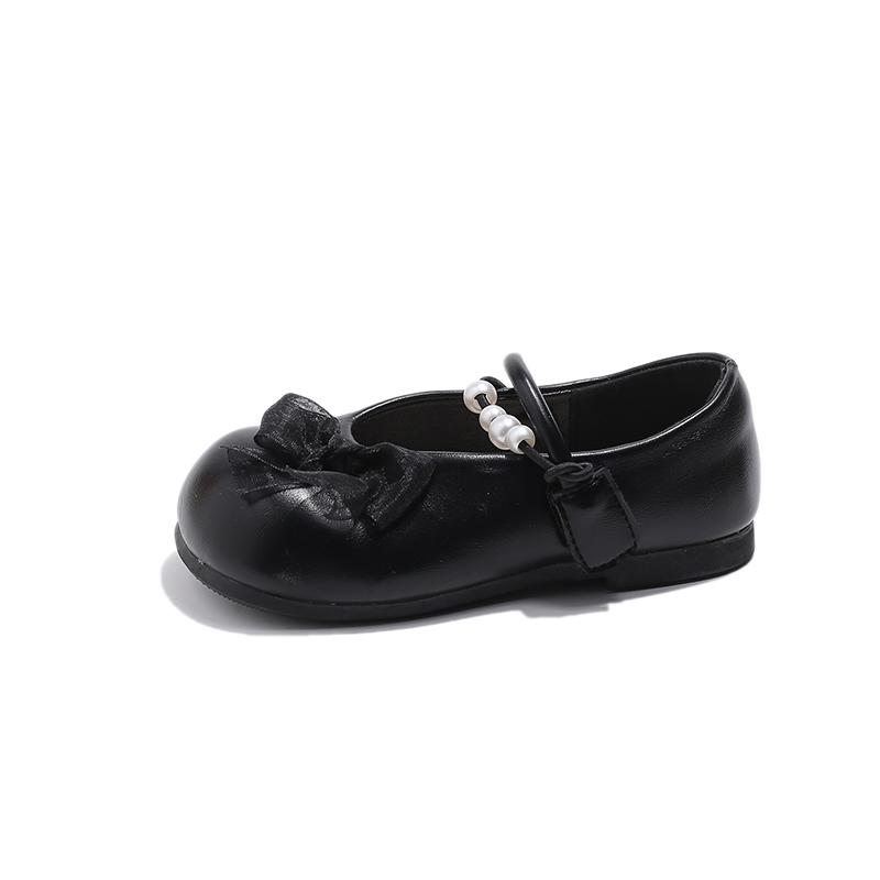 

New Girl Princess Leather Shoes Soft Elegant Fashion Lace Bowknot Kid Shoes 30 чорний
