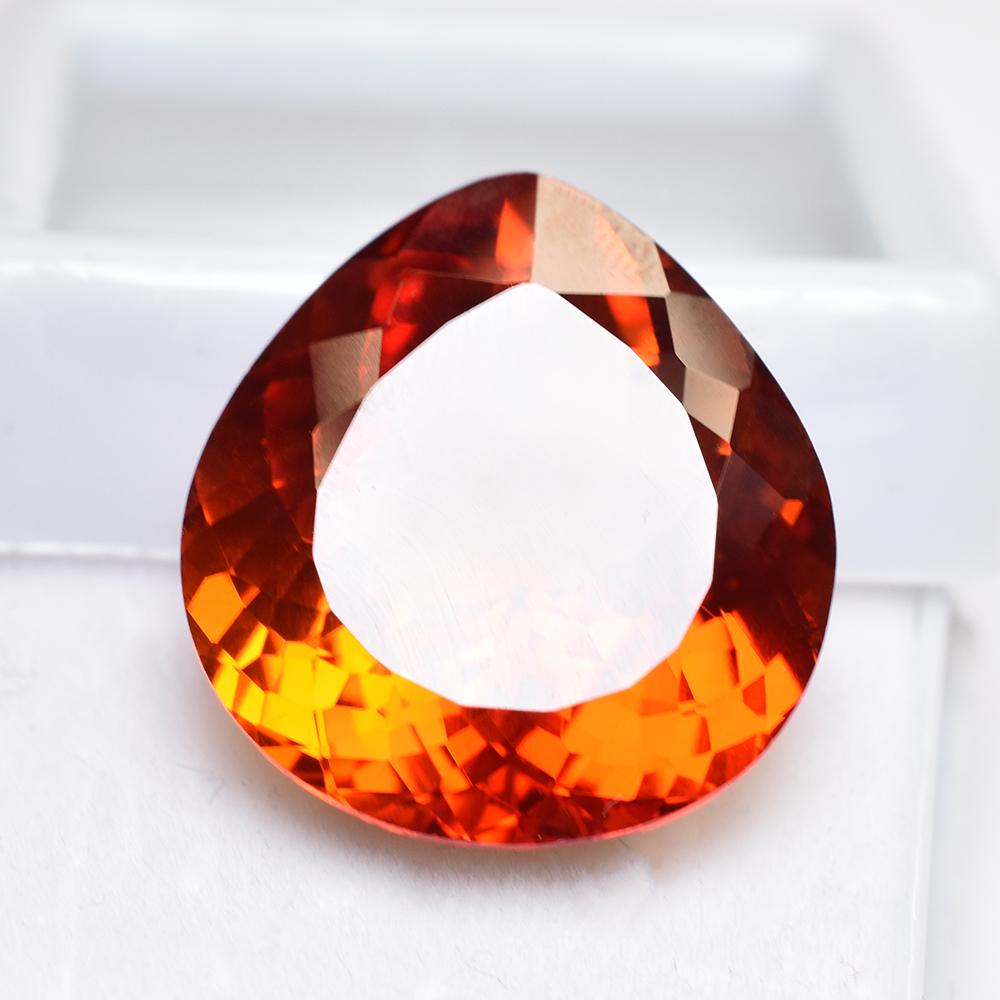 13.20 Ct NATURAL Pear Cut CERTIFIED Orange Sapphire Flawless Loose GEMSTONE