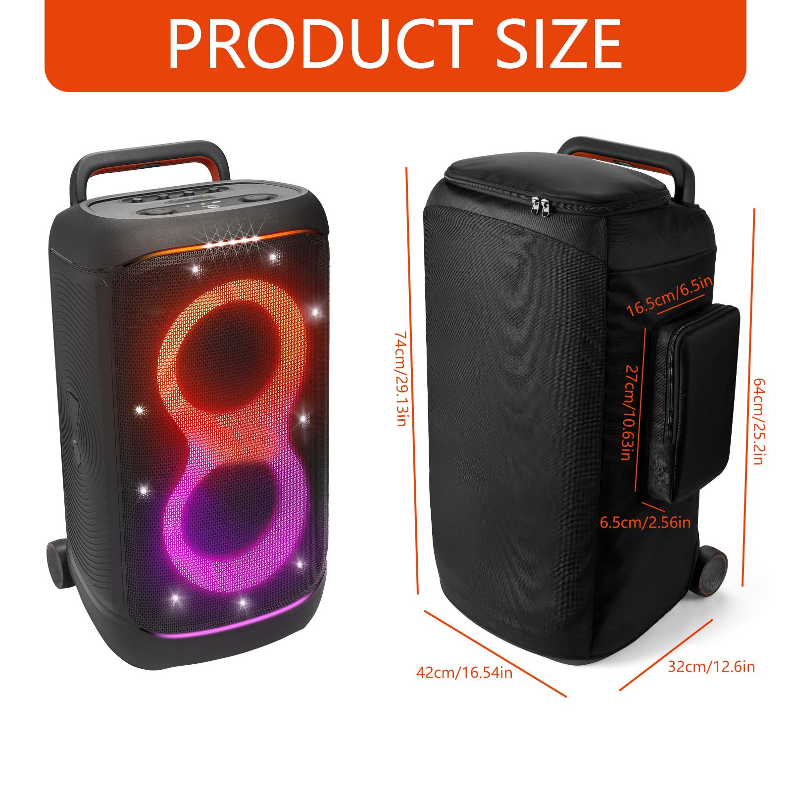 

Water Resistant Speaker Cover Heavy Duty Nylon Rolling Up Closure Bottom Hollowed Side Pockets for 520 Soundbar Black 1