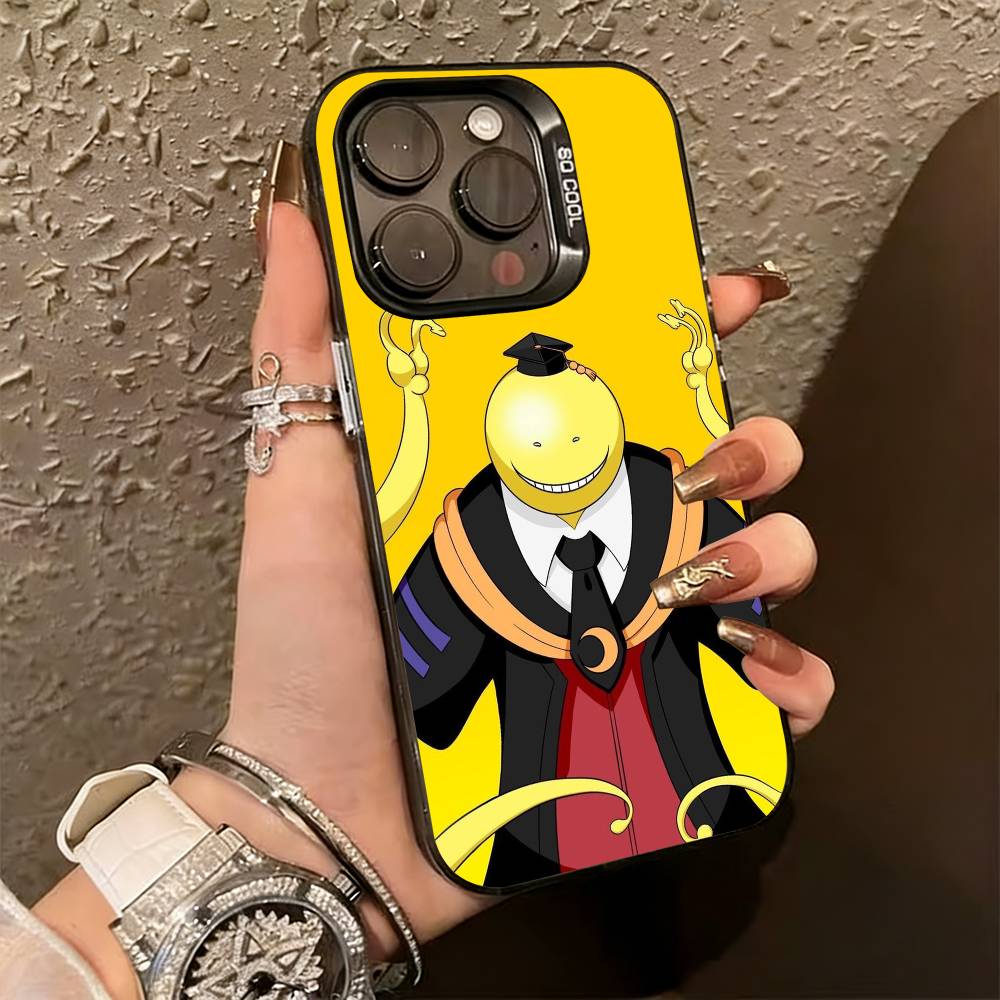 

K-Koro S-sensei Phone Case For iPhone 17,16,15,14,13,12,11 Plus,Pro Max,XS,Colored Silver Plated Inside Cover iPhoneXSMAX