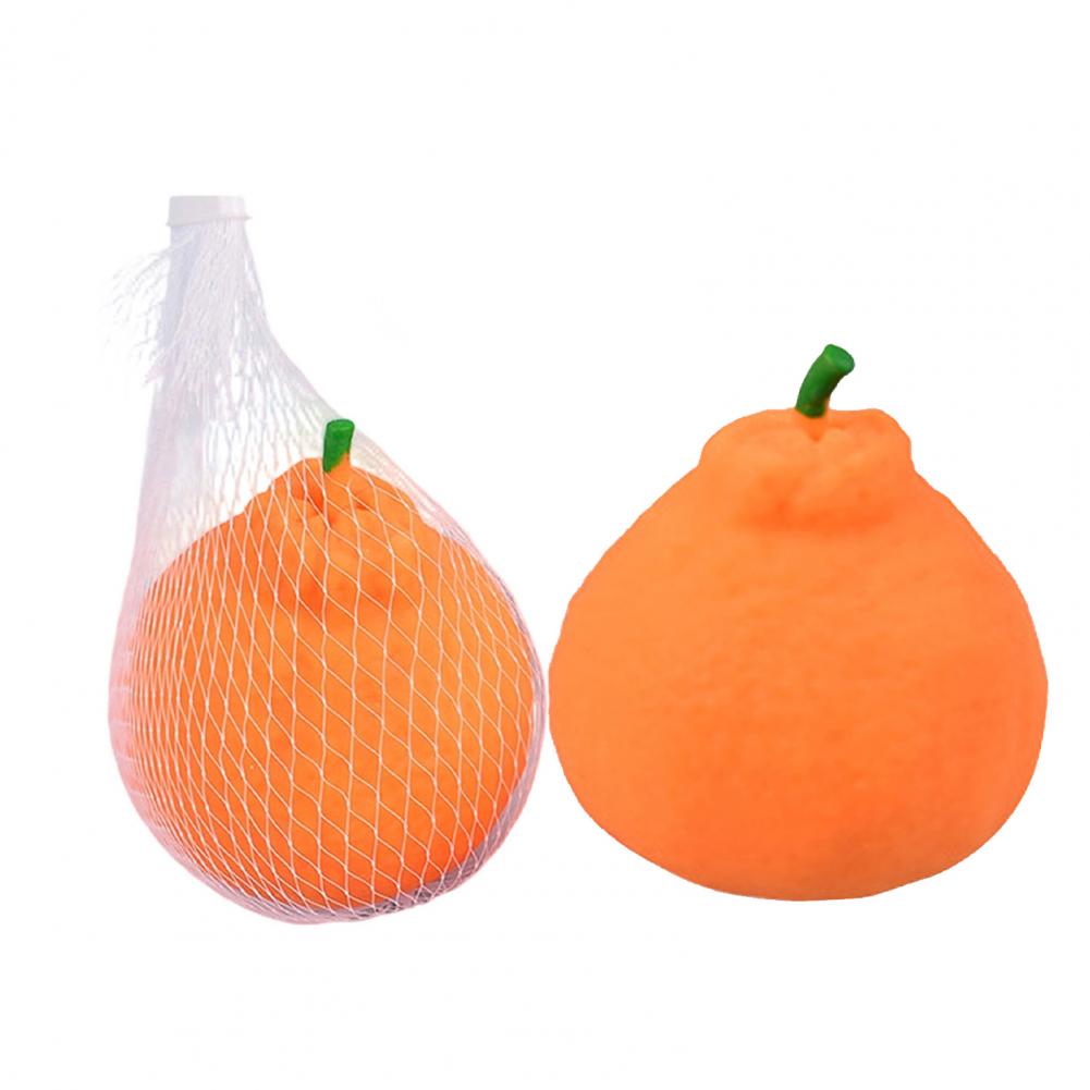 

Squeezable Stress Sphere 1/2/3 Pcs Orange Press Plaything Set Stress Ease Dekopon Tangerine Fidget Toys Mesh Bag Simulation Fruit