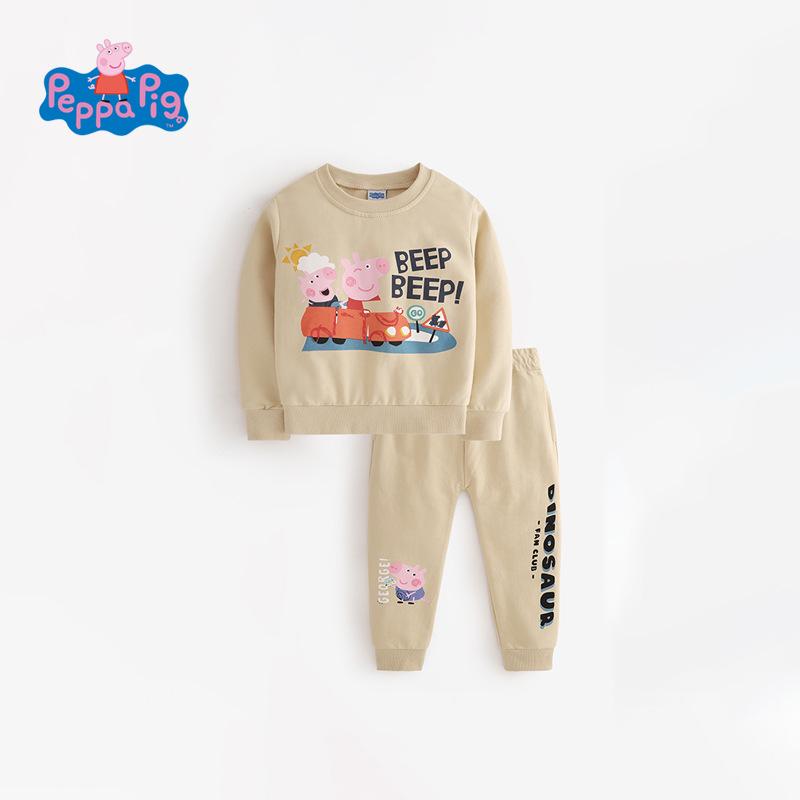

Peppa Pig Kids Excavator Sweatshirt & Sweatpants Set - Stylish Spring/Autumn Two-Piece Outfit 120 cm