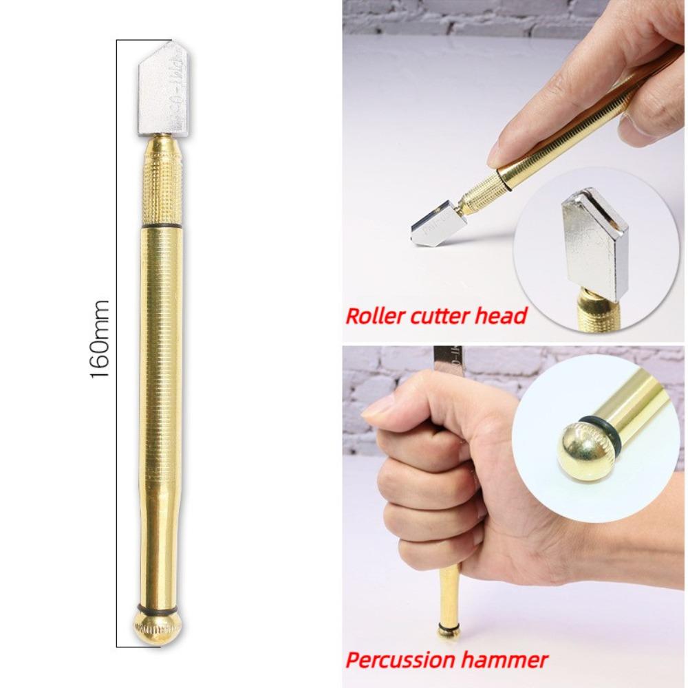 Diamond Glass Cutter Tool 175mm Anti Slip Handle Portable Cutting Pen for Glass Tile Mineral Engraving Construction Use
