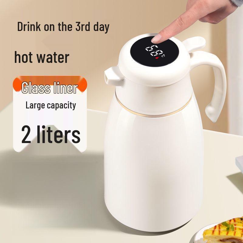 Large Capacity Insulated Thermos Flask with Temperature Display for Home and Dorm Use, Ideal for Mixing Milk and Boiling Water