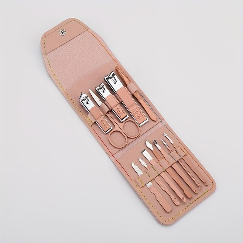 12pcs Nail Clipper Set, Home Use Finger Scissors, Unisex Nail Clippers, Dead Light Beige Cutting Kit, Ear Spoon Set, Pedicure Tools