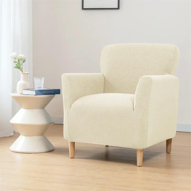 Polar Fleece Armchair Cover Elastic All-inclusive Single Sofa Slipcovers for Living Room Stretch Tub Club Chairs Protector Case