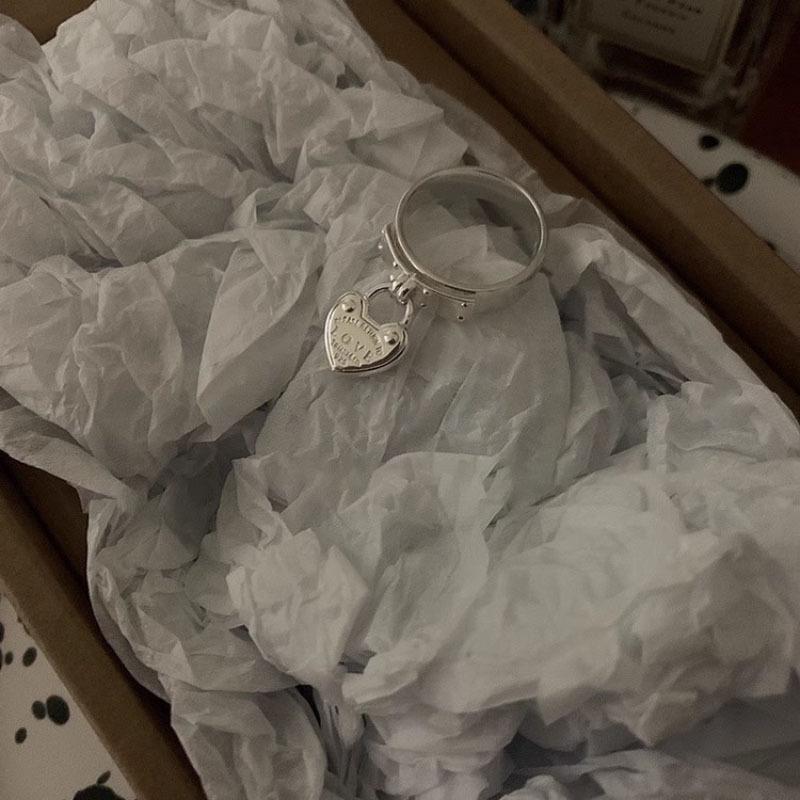 

Любовь Стильное корейское кольцо с подвеской в виде сердца для женщин, регулируемый открытый дизайн, аксессуар, элегантное