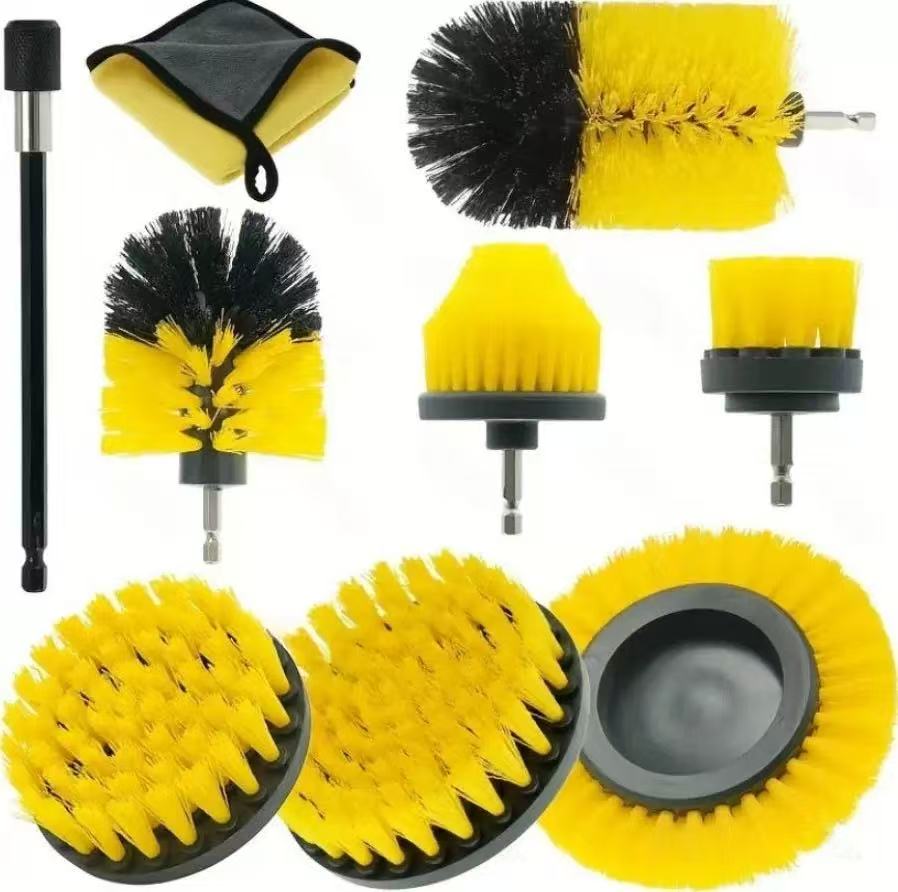2/3.5/4/5'' Brush Attachment Set Power Scrubber Brush Car Polisher Bathroom Cleaning Kit with Extender Kitchen Cleaning Tools