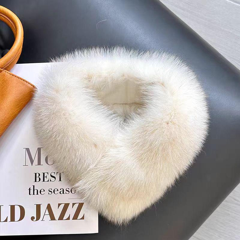 Шарф из искусственного меха Воротник-шарф из искусственного меха Шарф-грелка для шеи Женский шарф с воротником из искусственного меха лисы Толстый плюшевый воротник-шаль Женские зимние накидки