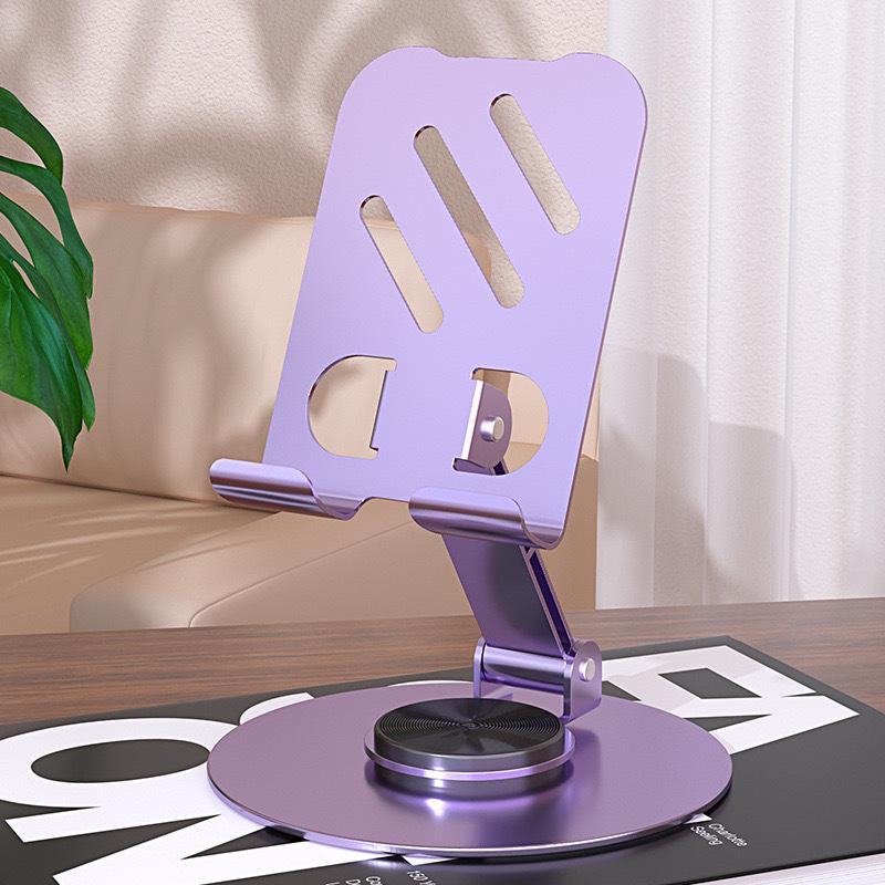 Universal All-Metal 360° Rotating Phone & Tablet Stand for Desktop Live Streaming & Learning