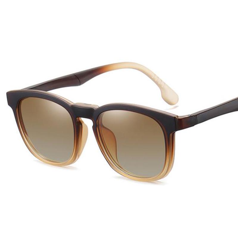 2 In 1 Magnet Polarized Sunglasses Men Women Classic New Square Gradient Sunglasses Anti-Blue Glasses Frame Clear Prescription