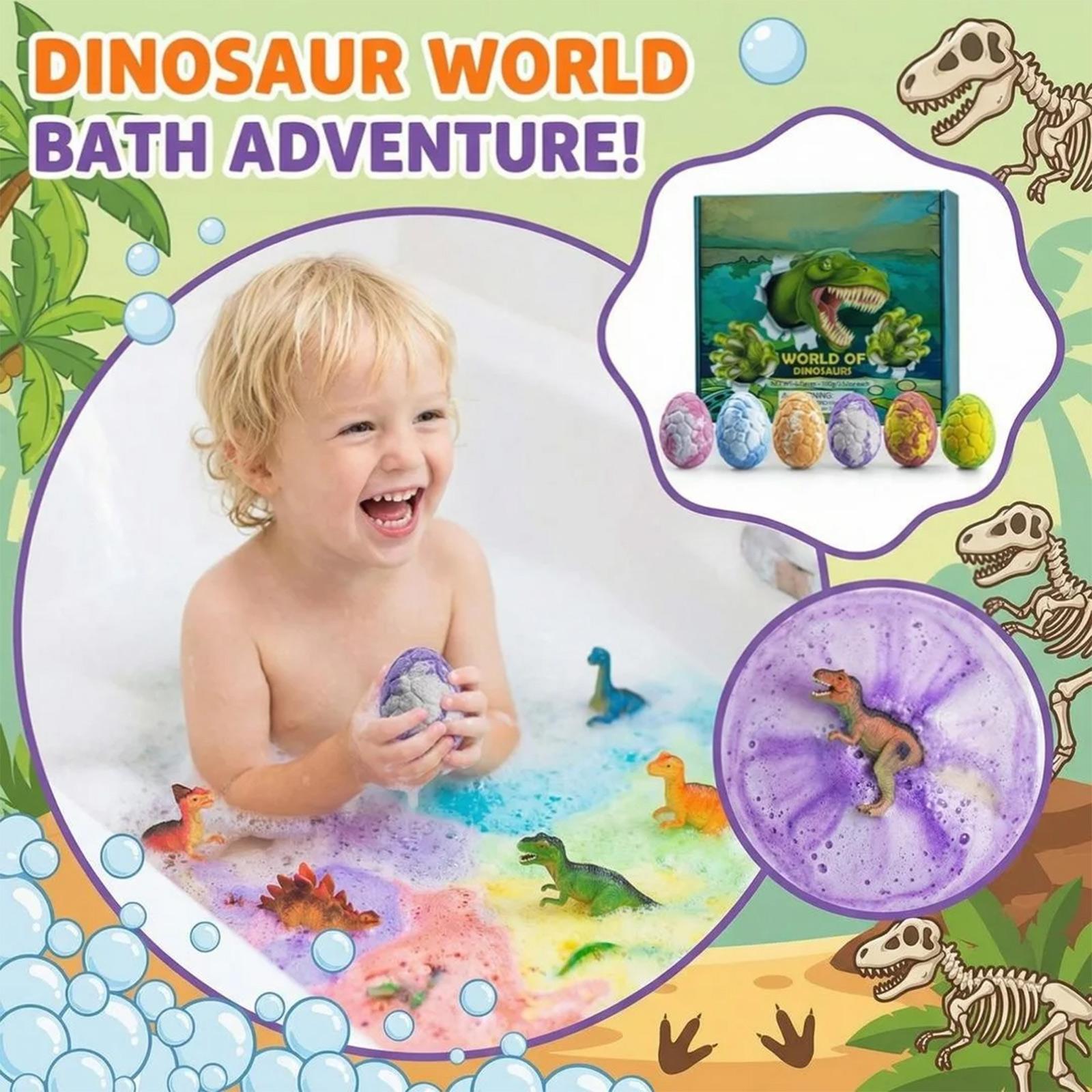 

Набор бомбочек для ванны с восхитительной игрушкой-динозавром. Ручная работа: Бомбочки для ванны. Подходит в качестве набора на день рождения для мальчиков и девочек. one size белый