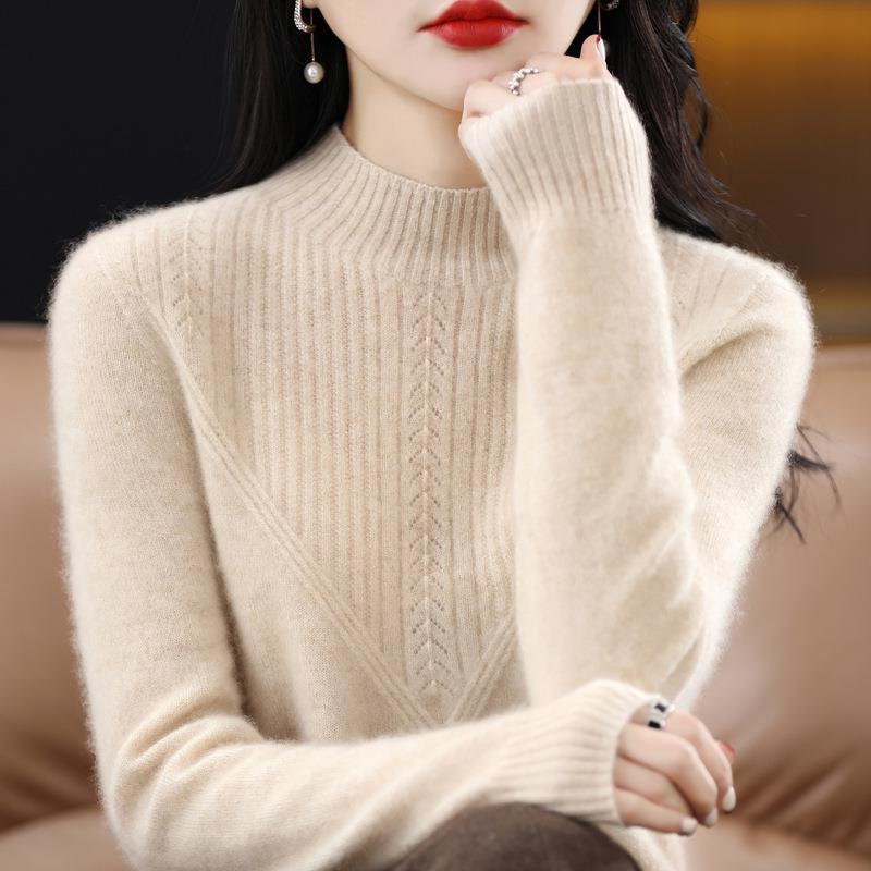 Autumn Women's Urban Style Temperament Commuter Pullover Half High Neck Regular Sweater