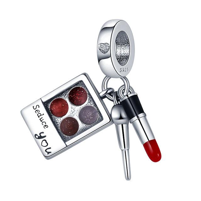 

Оригинальный модный браслет-подвески Plata De Ley 925, оригинальная губная помада на высоком каблуке, воздушные шары, подвески, бусины, сделай сам, изготовление ювелирных изделий