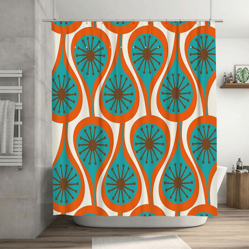Boho Shower Curtain Abstract Floral Pattern Nature Botanical Art Bathroom Decor Farmhouse Modern Home Textile Accessories
