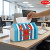 2D Flat, 1pc Tissue Box, Printed On Both Sides, Vintage Lobster Themed Tissue Box Holder A Versatile Napkin Dispenser Suitable for Home, Parties, And 
