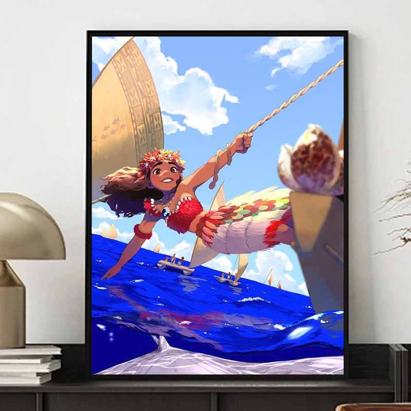Disney Diamond Painting 5D Diy Moana Fan Art Illustration Art Mosaic Embroidery Decoration Cross Stitch Gift