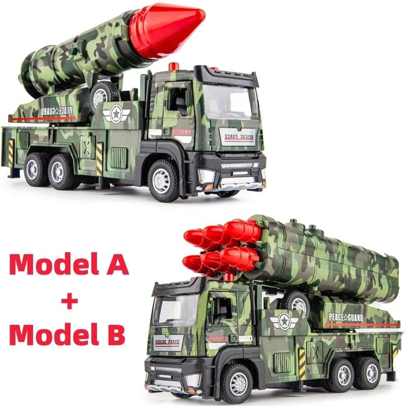 1/32 Simulated Alloy Truck Transport Launch Vehicle Model Child Toy Metal Diecast Pullback Transporter Car Gifts for Adult Kids