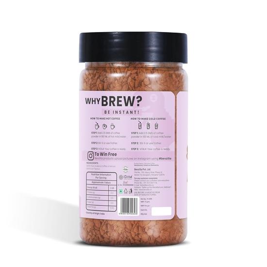 Bevzilla 75g Vanilla Flavored Coffee Powder Jar | Premium Arabica Coffee | Ideal for Espresso, Latte & Cappuccino