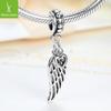 Bracelet Européen et Américain DIY avec Pendentif Aile Cœur en Argent Tibétain (PA5296)