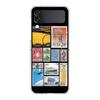 Transparent Phone Case For Samsung Galaxy Z Flip 3 4 5 6 7 Hard Folding PC Z Flip3 Flip4 Cover Vintage Stamp Puzzle