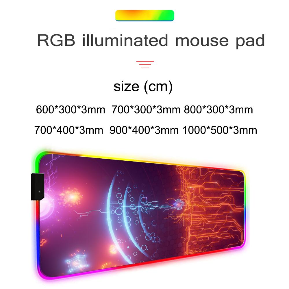 AI art painting Mouse Pad RGB Gaming Mousepad Big LED Pad PC Desk Mat Luminous Mouse Pad Large Keyboard Mats Table Rug With