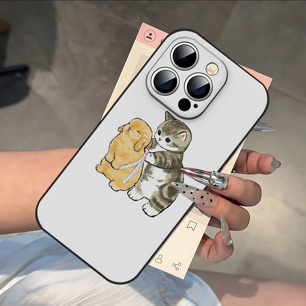 Funny Cartoon Cat Phone Case For IPhone 17 16 15 14 13 12 11 PRO MAX PLUS Mini TPU Soft To Skin-friendly Case
