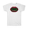 Gift T-Shirt : Lips Maldivian Flag Maldives Expat Country For Her Woman Feminine