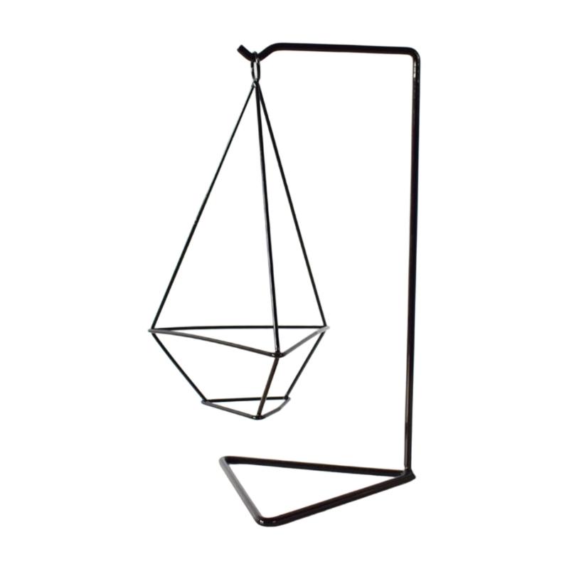 Artistic Metal Plant Holder Geometric Durability Iron Garden Shelf For Living Room Balcony Decoration