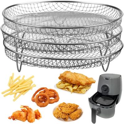 Stainless Steel Air Fryer Racks 3Layer Basket Tray Durable Dehydrator Rack  Air Fryer Accessories