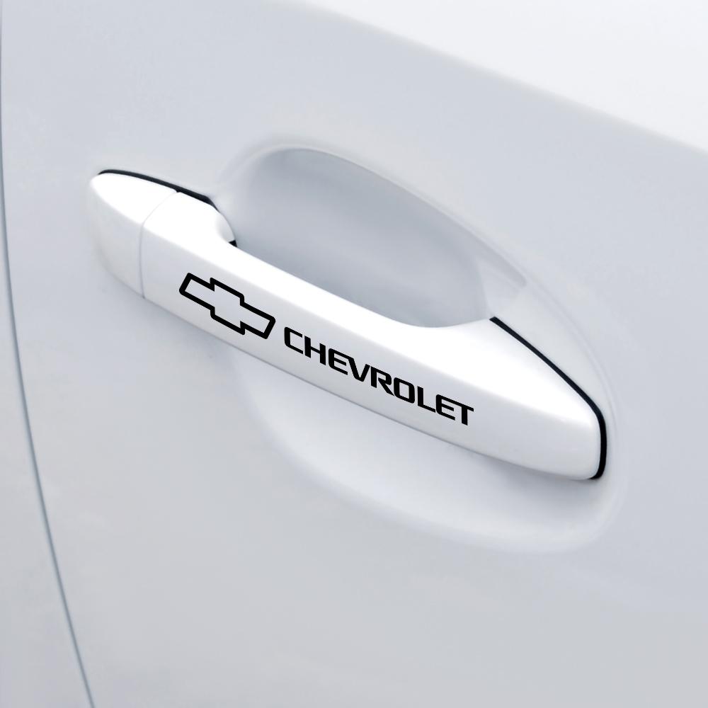 4 Stück reflektierende Vinyl-Aufkleber für Autotürgriffe, Spiegel, Wischer, Styling für Chevrolet Spark Aveo Colorado Cruze Camaro Malibu