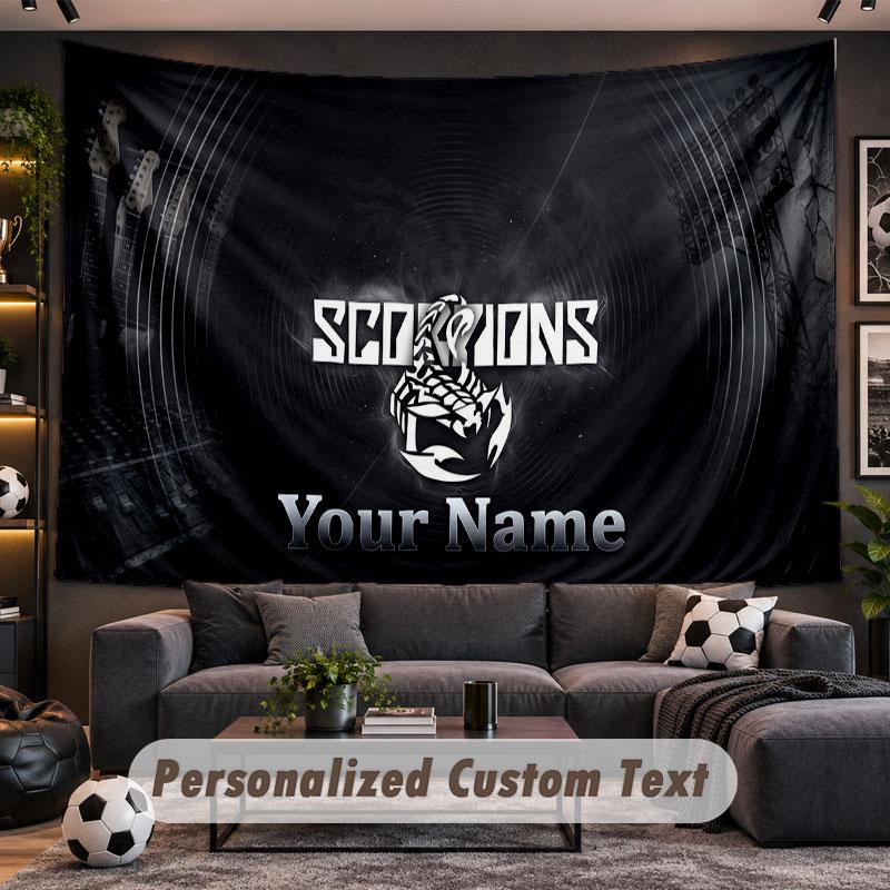 Wall Hanging Tapestry Custom NameScorpions Pattern Personalized Printed Fabric Wall Decor