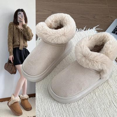 Nuovi Stivali Invernali Caldi a Metà Polpaccio con Suola Spessa, Resistenti all'Usura, Confortevoli e alla Moda da Donna, Stivali da Neve in Velluto con Suola Piatta