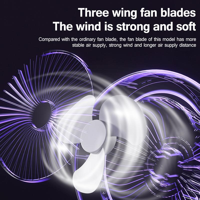 LED Table Light Fan Rechargeable Portable Circulator Electric Fan With LED Lighting Desk Lamp For Bedroom Bedside Reading Lights