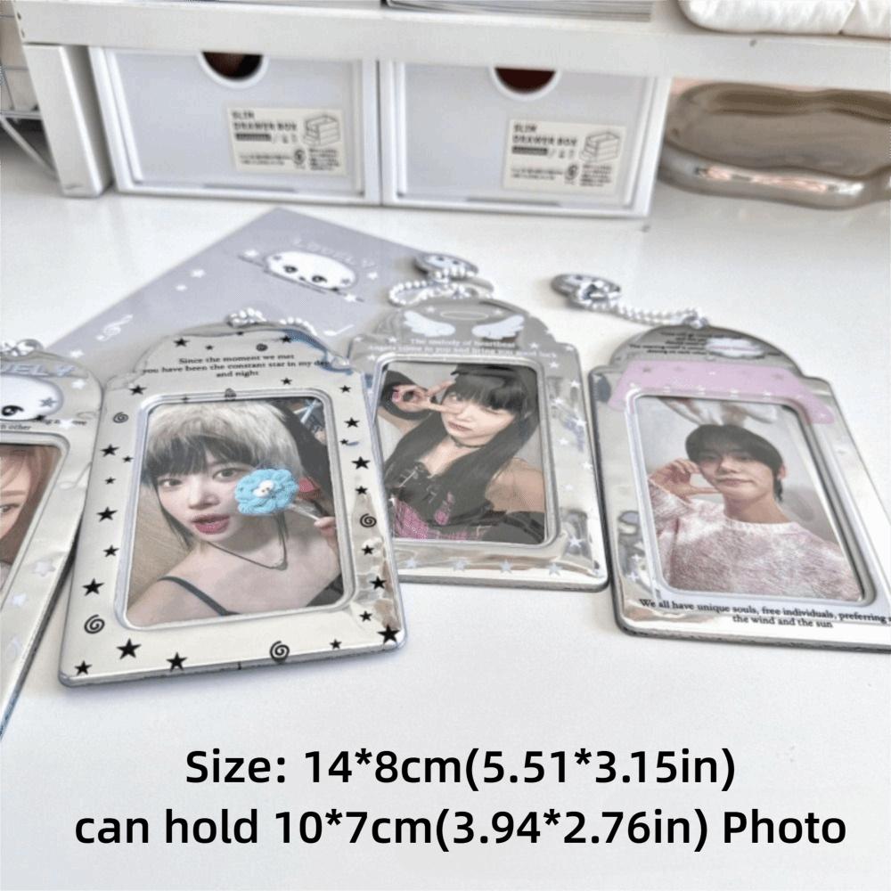 High Quality 3 Inch Kpop Photocard Holder Picture Display Pendant Idol Photo Frame PVC Silver Card Holder