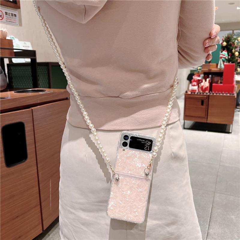 In samsung z flip1/1 generation mobile phone case shell pattern crossbody zflip1 folding all-inclusive guarantee f1111