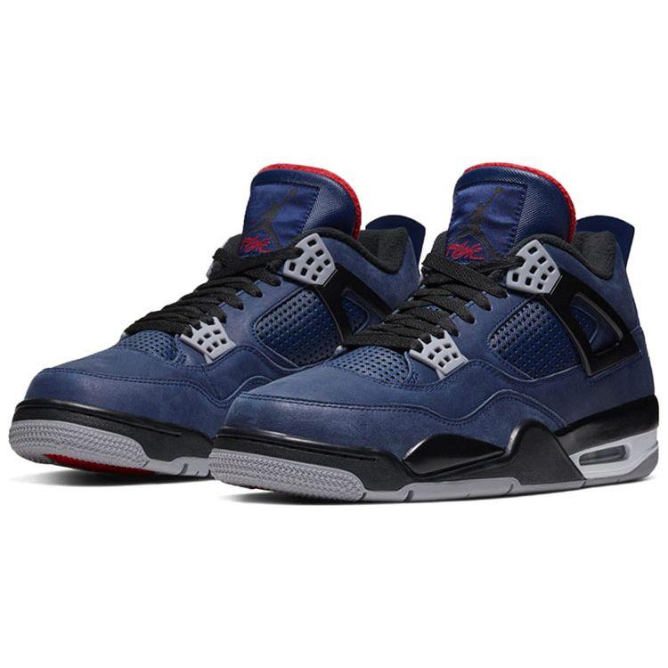 Air Jordan 4 Retro Winter Loyal Blue Men Sneakers White Habanero-Red Black CQ9597-401