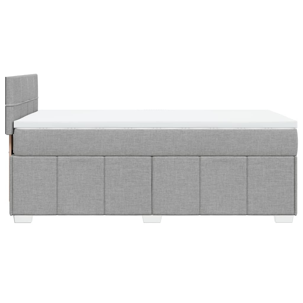 Box Spring Bed with Mattress Light Grey 80 x 200 cm Fabric