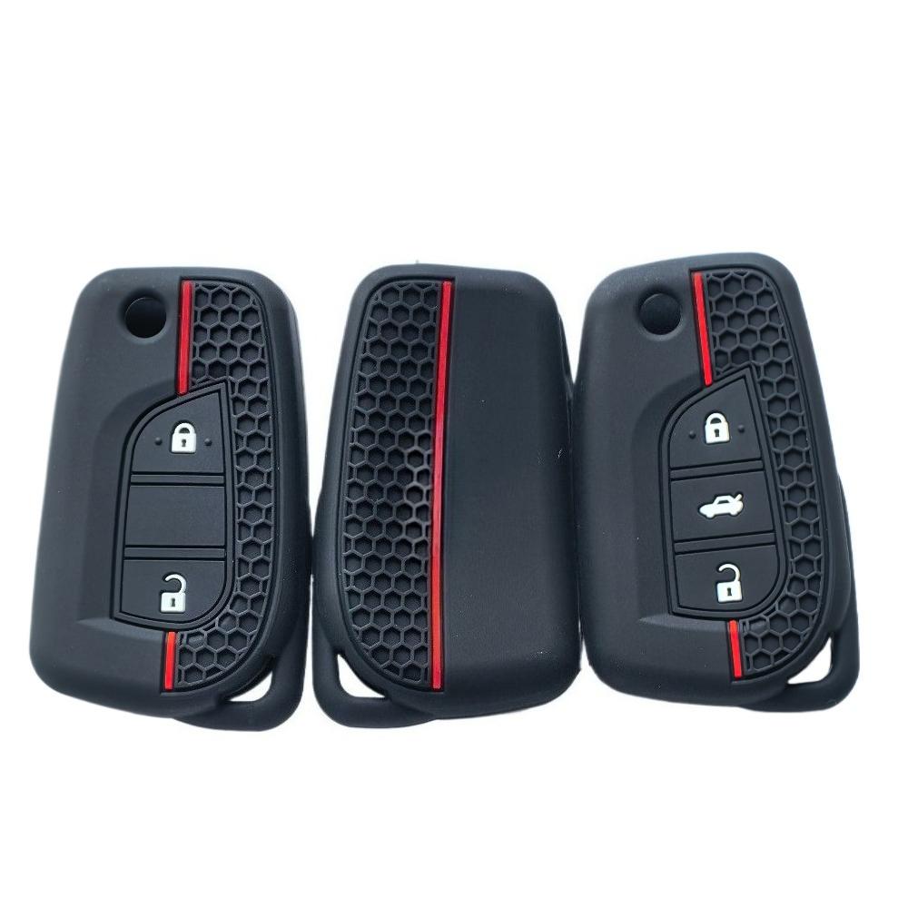 For Toyota Corolla Auris Reiz Avensis Verso Yaris Aygo Rav4 Scion TC IM Silicone Car Key Case Set Rubber Remote Cover Protector